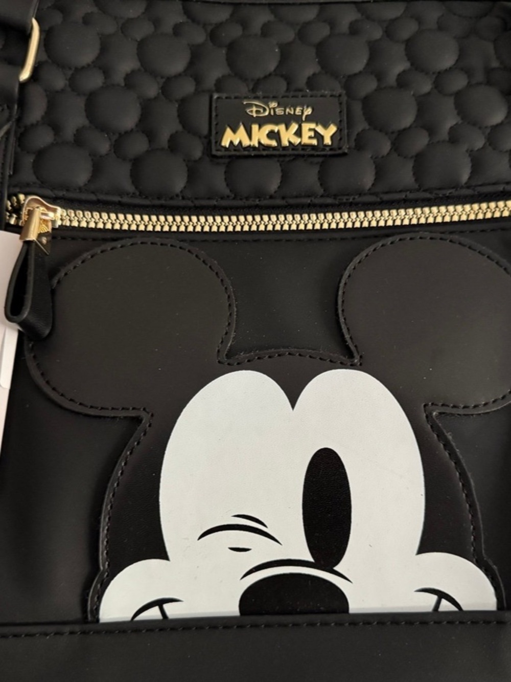 NWT Disney at Primark Black Winking Mickey Face weekender Bag - Picture 3 of 3